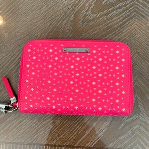 Stella & Dot Neon/Hot Pink Perf Wristet